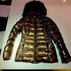 THE NORTH FACE WOMEN GOTHAM II DOWN PUFFER JACKET Metallic Gold / Black size S